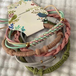 New!  5 pack Assorted Friendship Bracelet Hairties